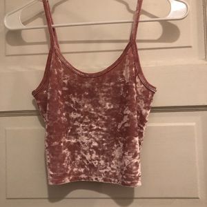 Velvet light pink tank top